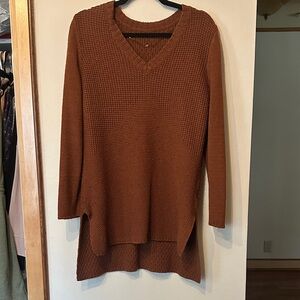 Prana Women's V-Neck Rust Sweater